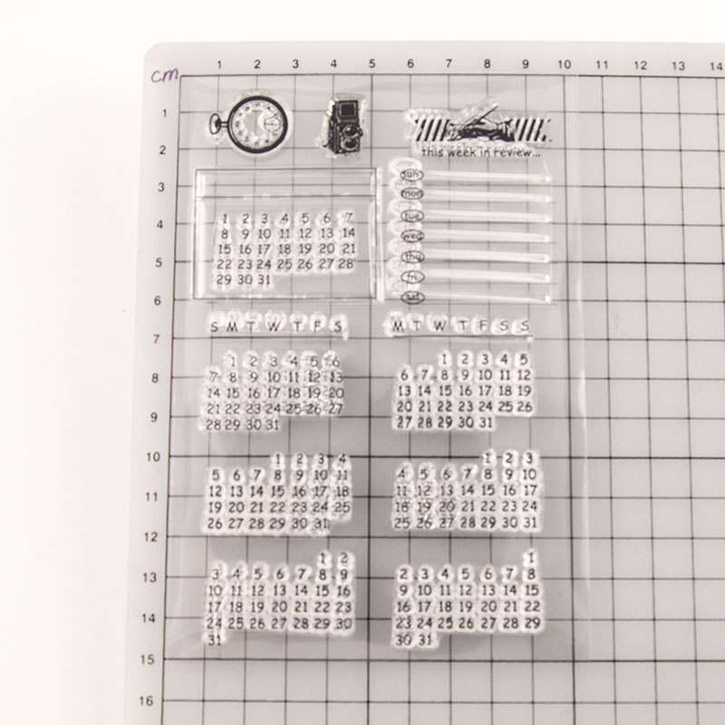 Tampon en Silicone transparent pour calendrier, calendrier, mois, semaine, Plan, tampon en caoutchouc pour scrapbooking, papeterie, tampon standard artisanal, DIY bricolage