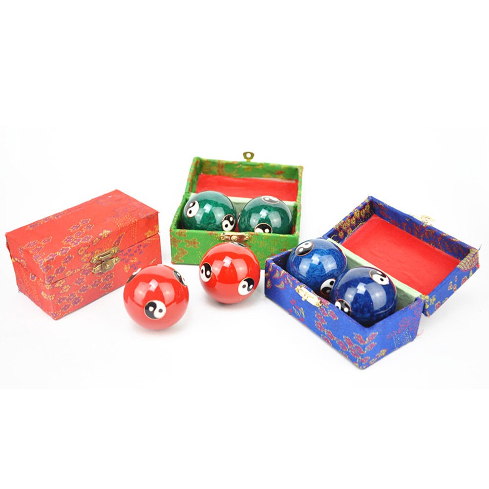 Boule de méditation chinoise, 2 pièces, Fitness, Baoding Ball, exercice pour les doigts Yin Yang, soulagement du Stress, thérapie de Relaxation