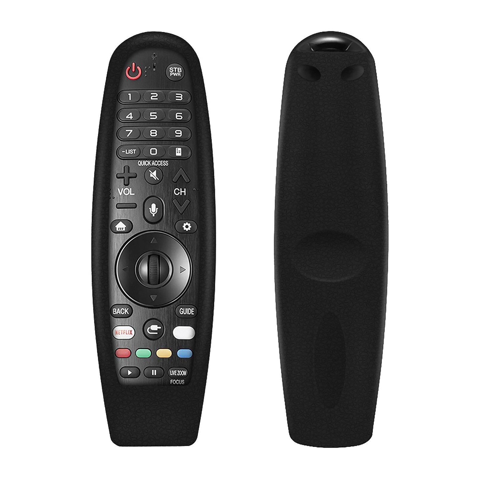 Protective Silicone Remote Control Case For LG TV AN-MR600 AN-MR650 MR19BA Magic Remote Cover Shockproof Washable Remote Holder: Black