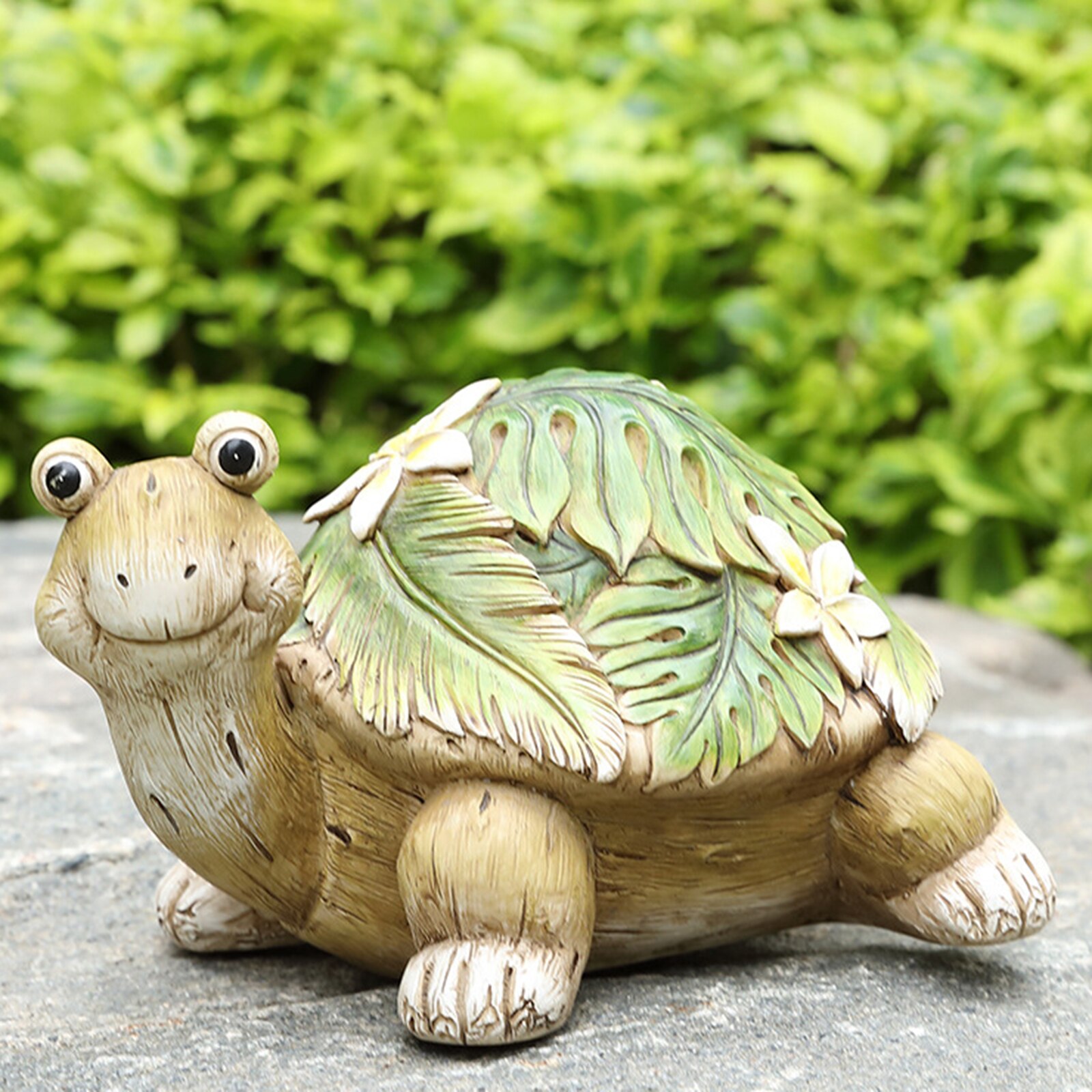 Cute Resin Garden Turtle Statue Outdoor Realistic Yard Lawn Pond Decor