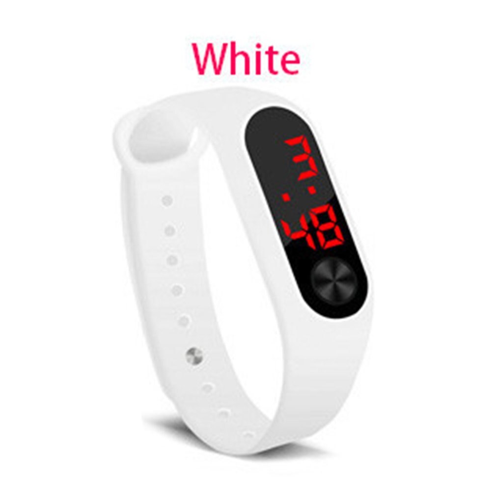 Mannen Vrouwen Casual Sport Armband Horloges Wit LED Elektronische Digitale Snoep Kleur Siliconen Horloge voor Kinderen Kids