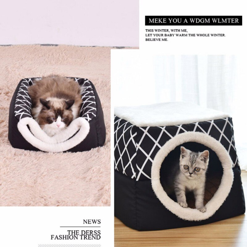 Pet Cat Bed Space Capsule House Cat Litter Villa Enclosed House Bed For Cats Pets Winter Warm Cozy Beds Soft Sleeping Bed