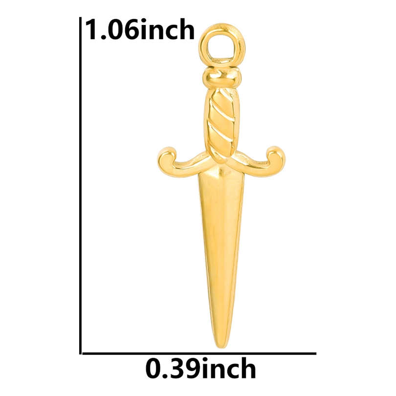 Mini dijes de espada, cuchillo gótico, suministros para fabricación de joyas, colgante de acero inoxidable, accesorios para collares DIY, 5 uds.