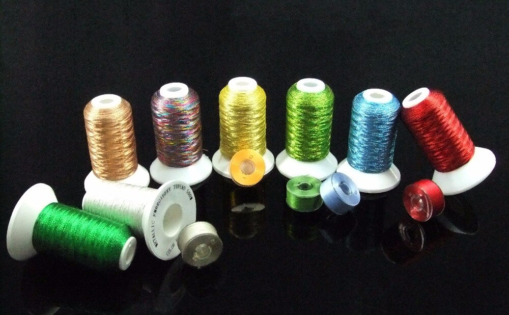 Simthread Metallic Embroidery Thread Christmas Colors For Brother/Babylock/Janome/Singer/Pfaff/Husqvaran/Bernina