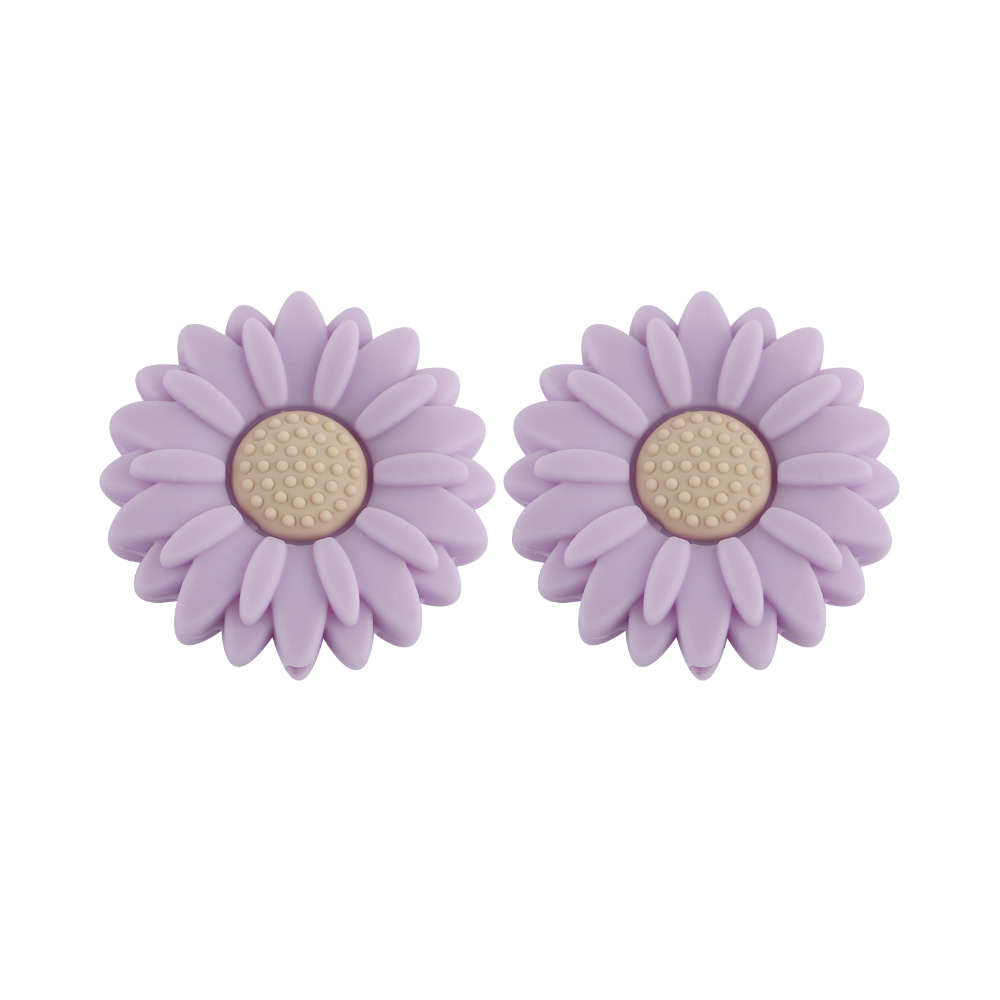 Sunrony 10 st silikonpärlor med 20/30mm blommor för smyckestillverkning, gör-det-själv-pärlor, prästkragefokus, pärlbar penna, armband, nyckelringstillbehör