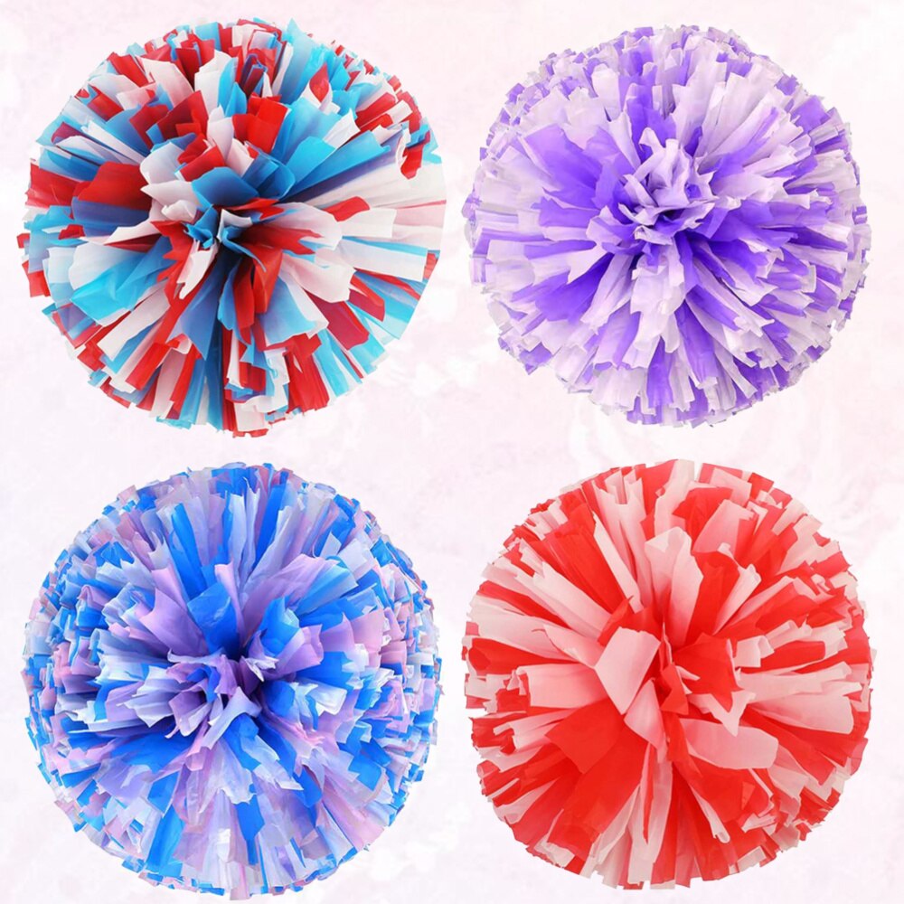 4 Stuks Herbruikbare Matte Juichen Poms Spirited Fun Cheerleading Pom Poms Kit Kleurrijke Cheer Props Met Ring Voor Prestaties Competit