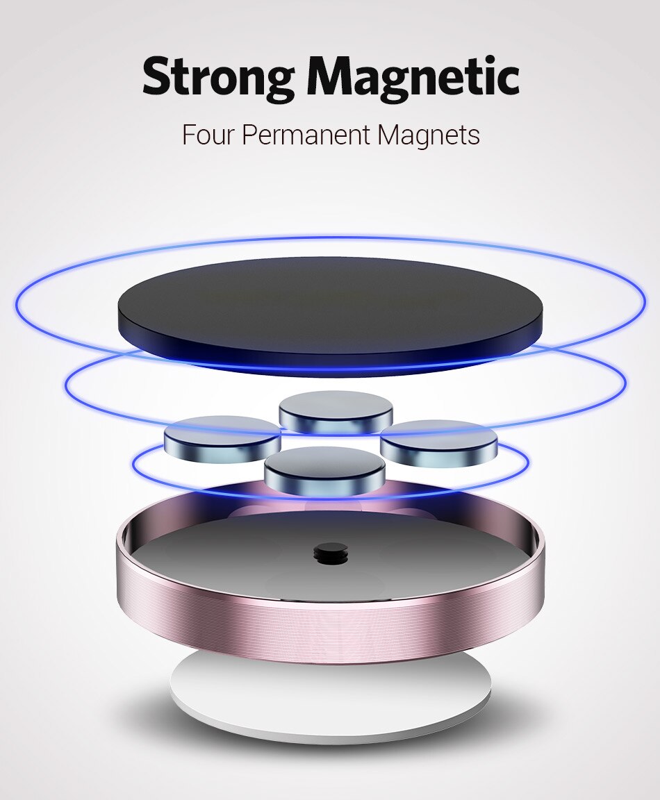 Round Magnetic Phone Holder in Car Stand Magnet Cellphone Bracket Car Magnetic Holder for Phone for Samsung iPhone 12 Pro Max