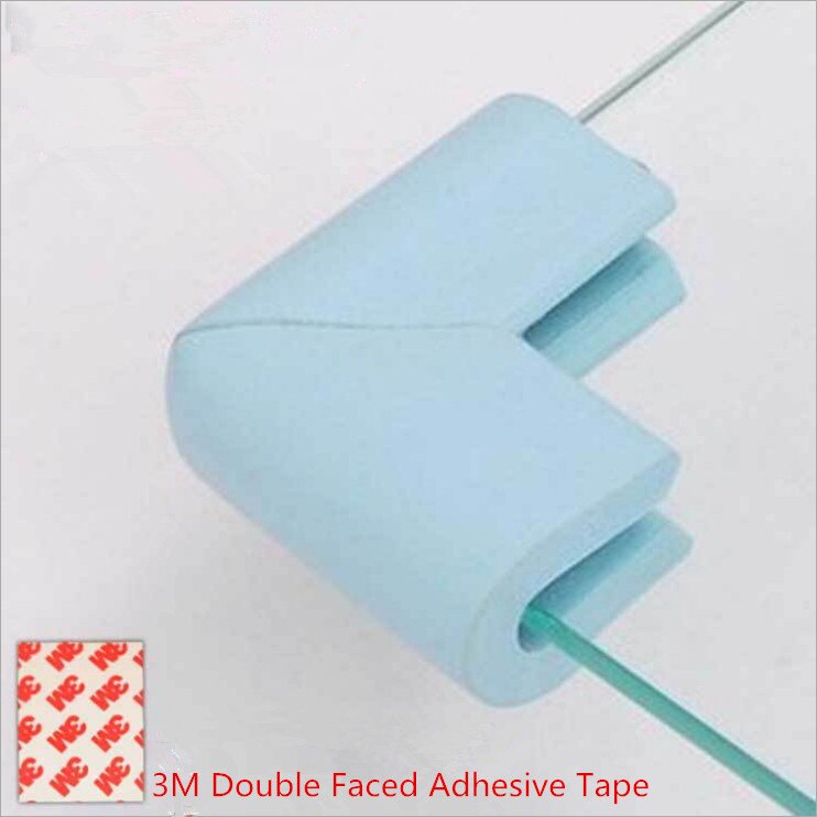 4 stk/partij U-vorm Corner Protector Baby Veiligheid Zachte Edge Guards Zuigeling Glazen Tafel Edge & Corner Guards Met 3M Sticker: light blue
