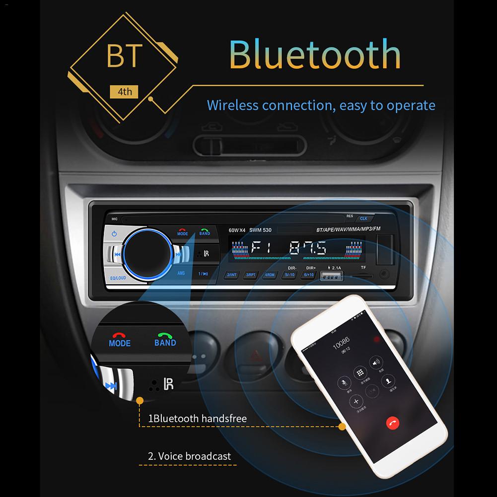 Autoradio multifonctions avec télécommande, lecteur MP3, Bluetooth, mains libres, chargement de voiture, carte MP3, RADIO, appel,