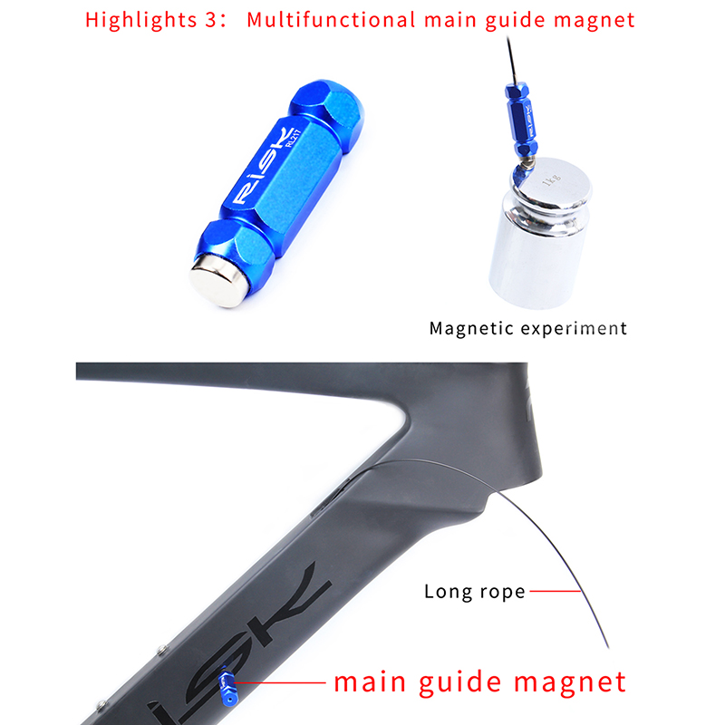 Internal Cable Routing Tool For Bicycle Frame Shift Hydraulic Hose Wire Shifter Inner Cable DI E-Tube 2 Magnet