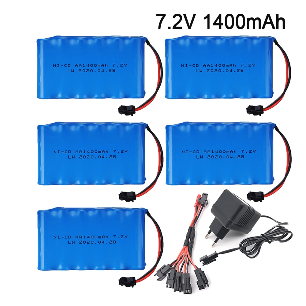 7.2 V 1400 mAh Ni-Mh batteria ricaricabile spina SM con caricabatterie per RC Camion RC auto RC barca del RC serbatoio parti nimh AA 7.2 v 1400 mah