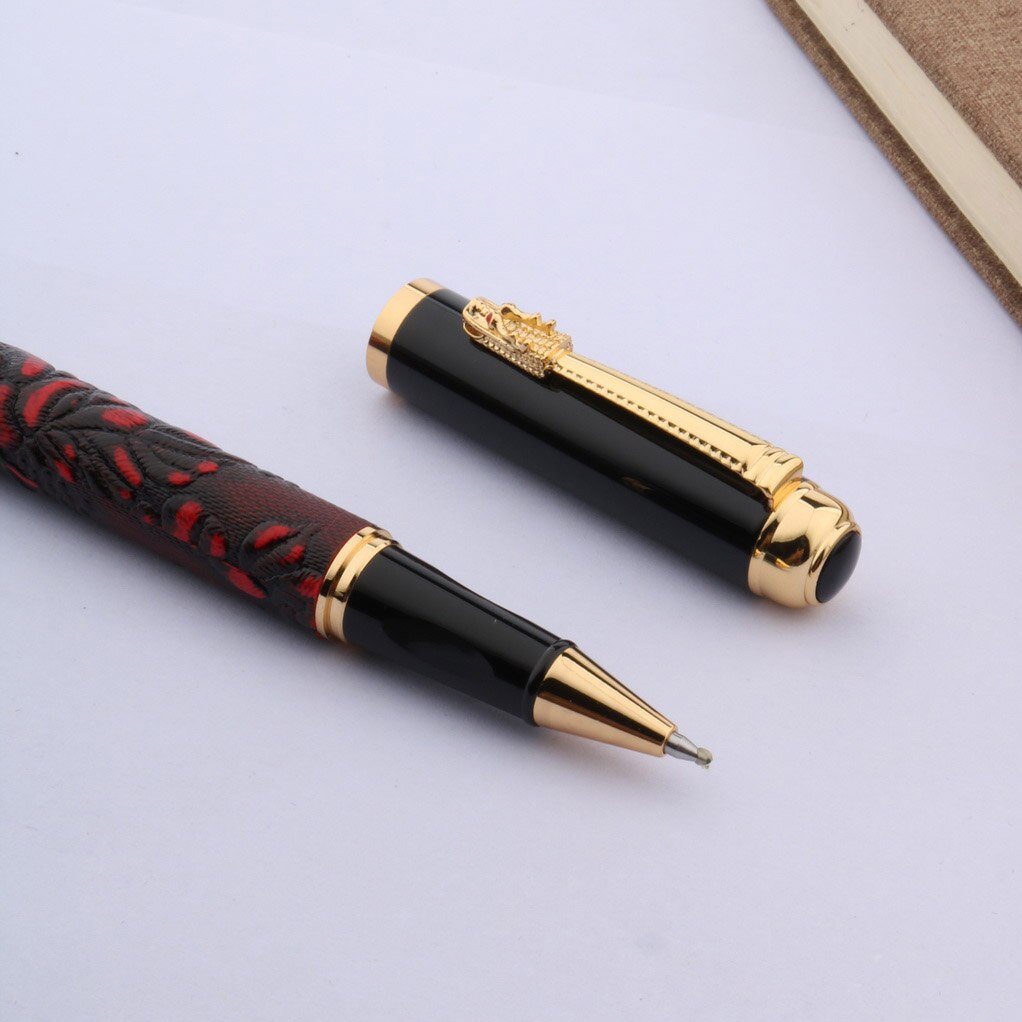 stylo de bureau vin rouge Cortex motif de raisin chinois dragon Twist stylo à bille roulante