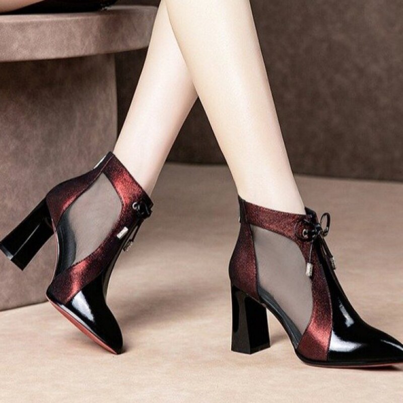 UP-6376r 6 8cm Female Sexy Mesh Party Office Stiletto Heel Pumps Professional We
