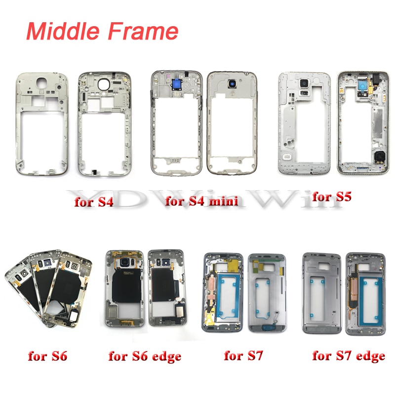 Alloggiamento telaio centrale 1 pz per SAMSUNG Galaxy S4 S5 S6 S7 edge i9505 i9500 G900f G920f G925f G930f cornice con pulsante Volume di accensione