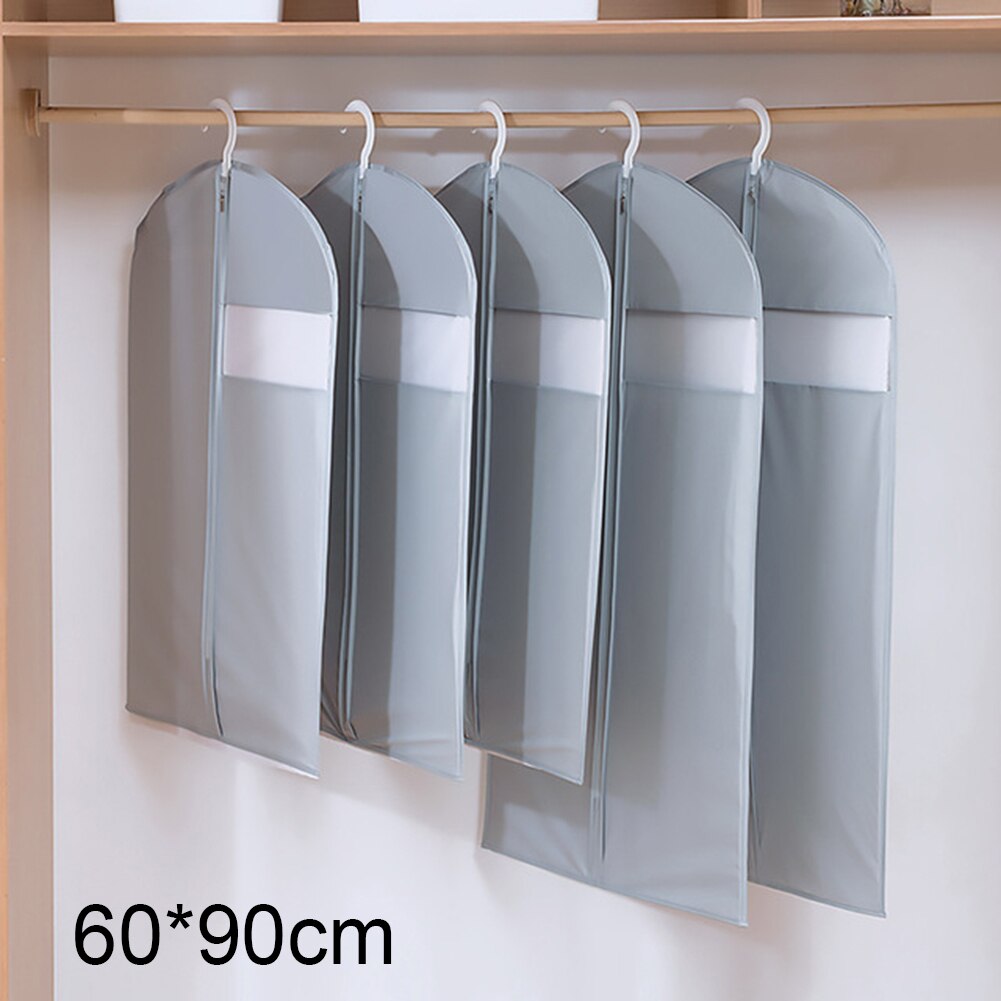 Vêtements housse anti-poussière translucide anti-poussière housse de protection manteau robe veste organisateur suspendu: Gray  S