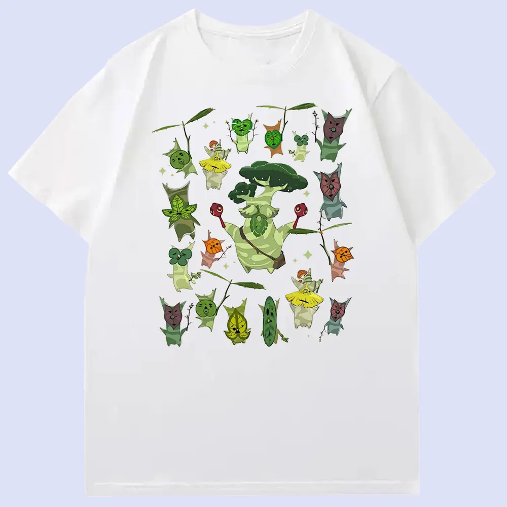 Zelda korok-skjorte breath of the wild hylia anime-skjorte korok arboretum gamer-skjorte planteelsker sommerskjorter bomulds-t-shirts toppe