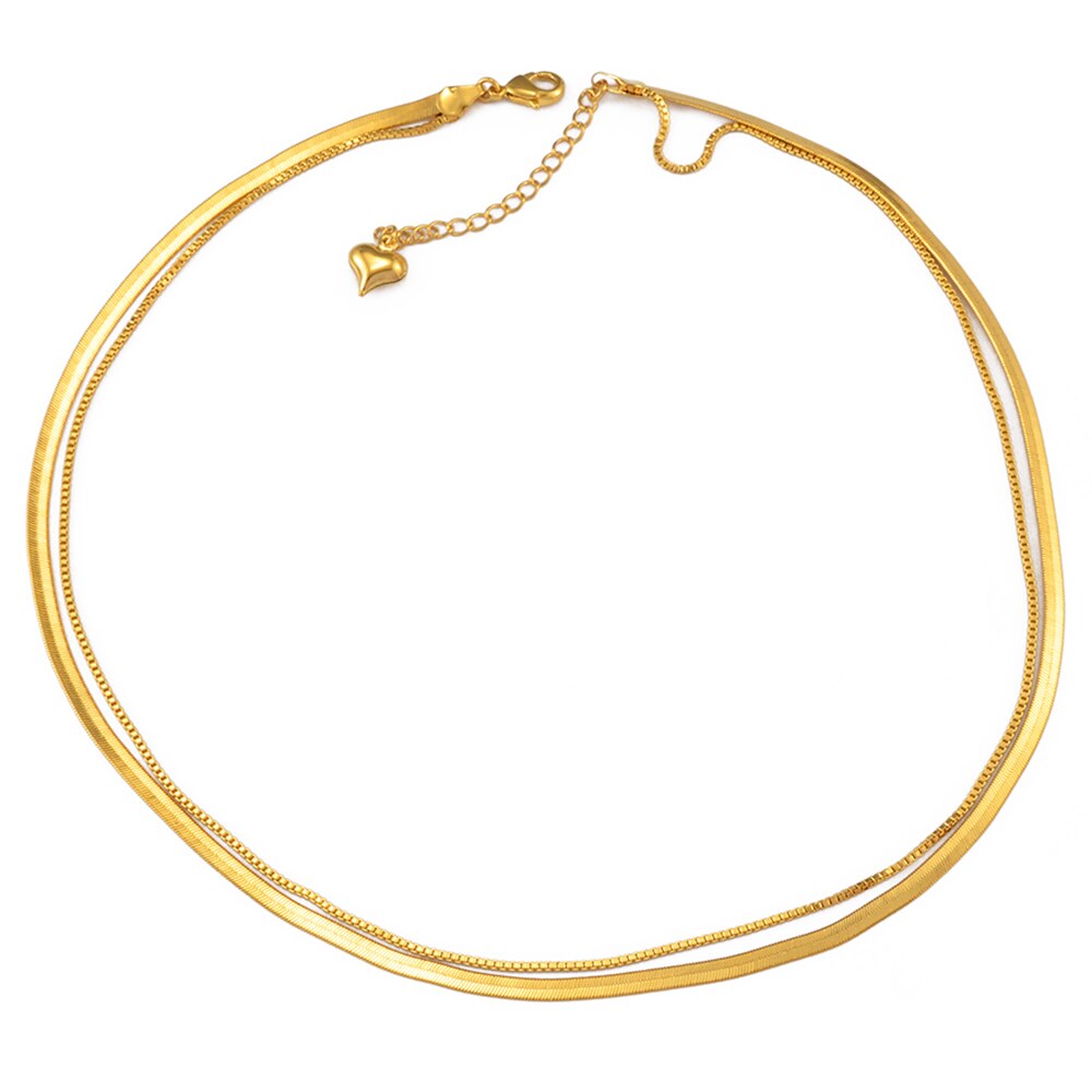 Anniyo cuore doppia catena collane donna serpente catena gioielli africani arabi mediorientali ornamenti Dubai regalo di nozze #200125