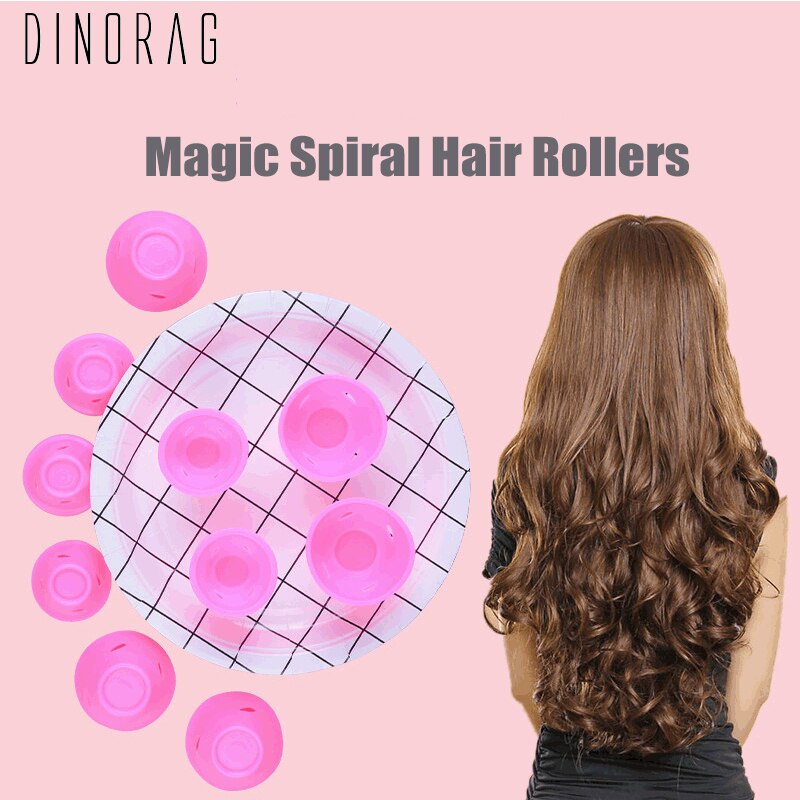 10 pièces spirale magique bigoudis bigoudis Silicone caoutchouc souple friser les femmes bouclés outils de coiffure étoile même Style