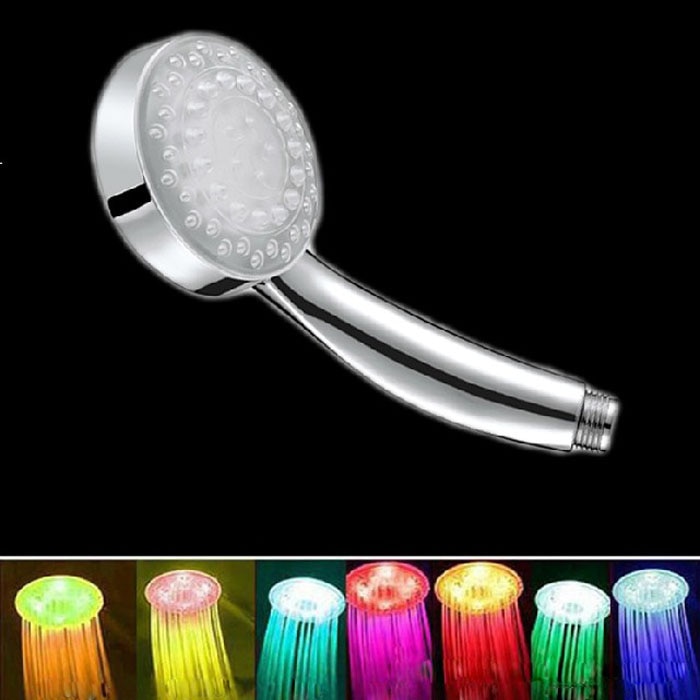 38 # Handheld 7 Kleuren Led Light Water Bad Thuis Badkamer Douche Kop Glow