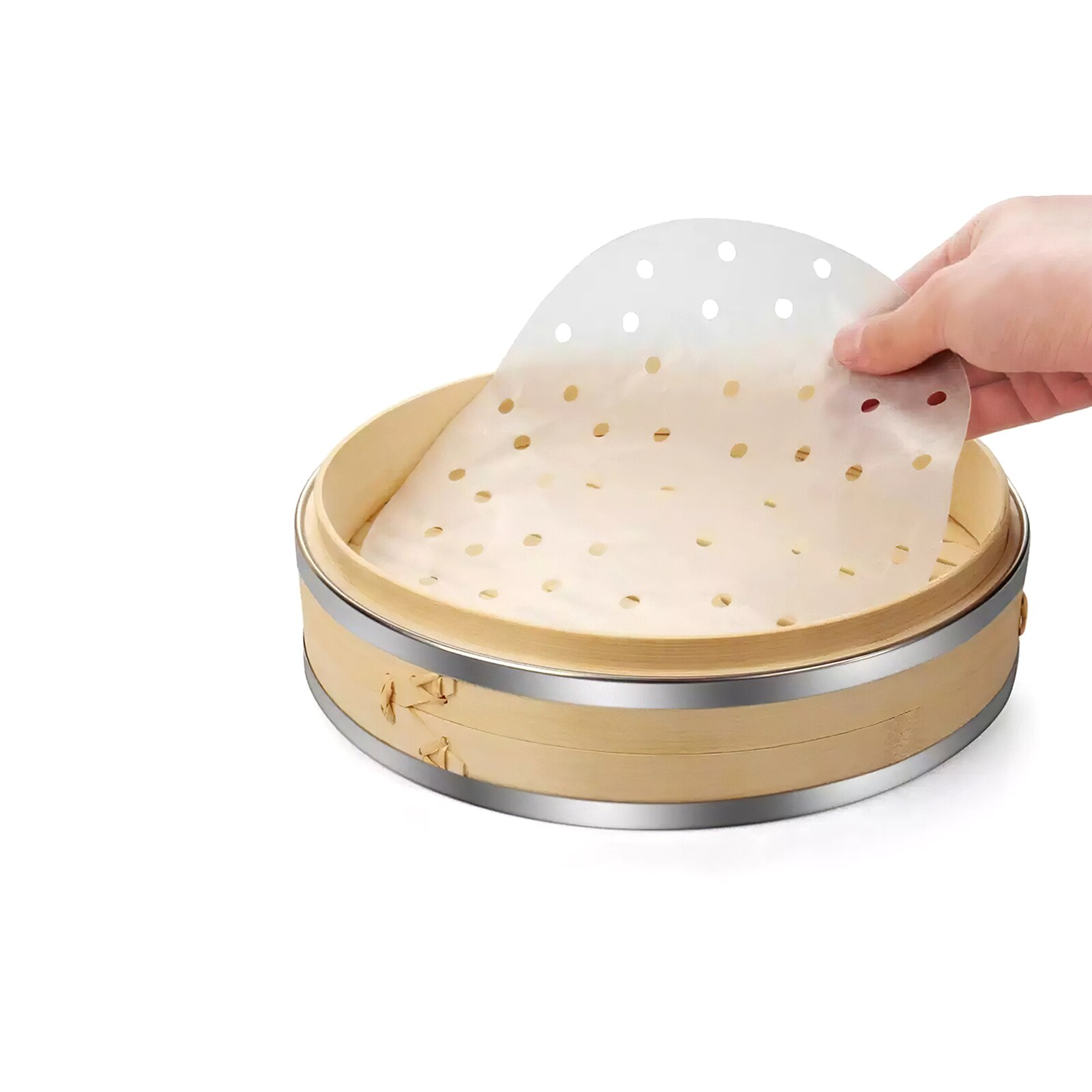 Traditional Meshed Bun Baozi Steamer Dumpling Cooker With Chopsticks Paper For Kitchen Cooking Breakfast