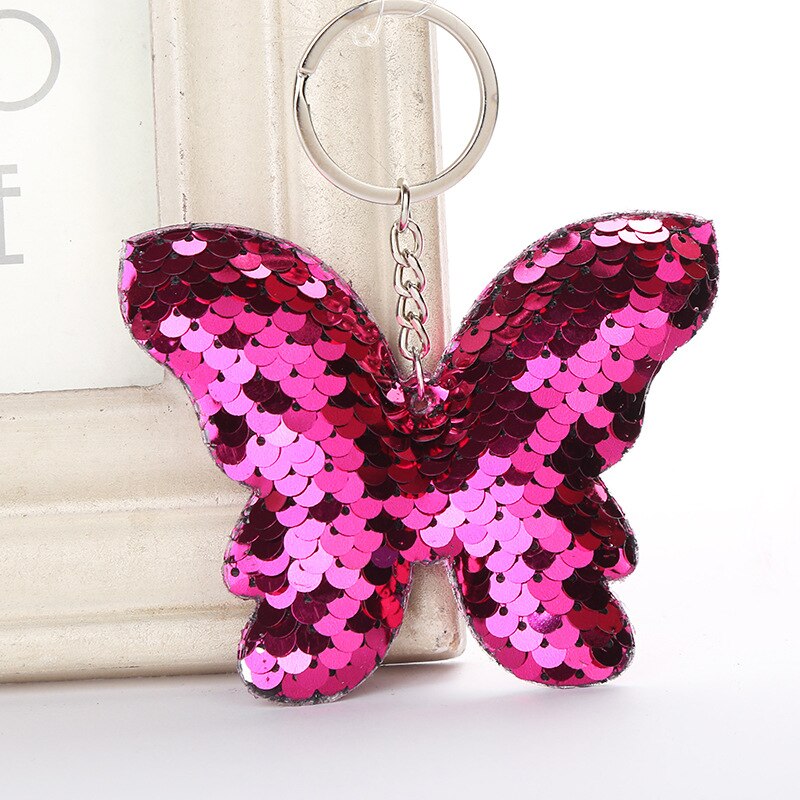 Glitter Pailletten Vlinder Sleutelhanger Hanger Valentijnsdag Gelukkige Verjaardag Bruiloft Gunsten Meisjes Vrouwen Ornamenten
