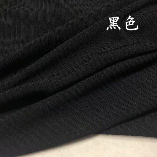 Bred 59 " sommer is silke side 4- vejs stretch rib strik stof spandex rayon materiale pit stripe kjole brede ben bukser stof: Sort