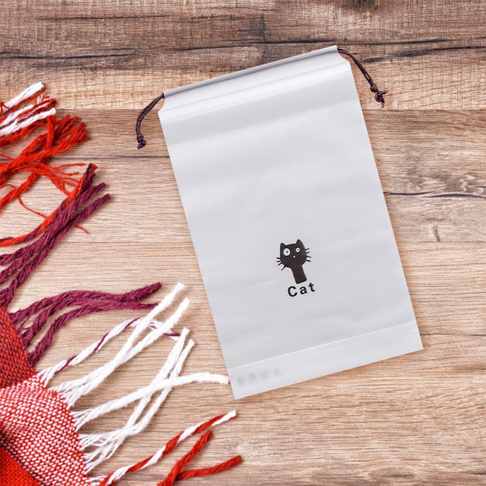 Clear PVC Drawstring Bag Wash Toiletry Pouch Cartoon Storage Organizer Women Cute Travel Beauty Cosmetic Make Up Case