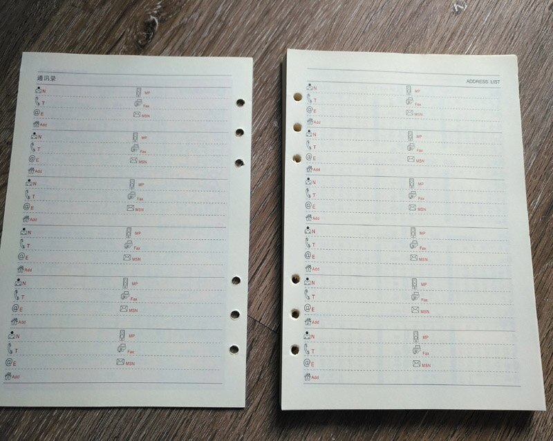 A5 a6 folha solta reenchida bloco de notas de papel almofada de escrita sketchbook compostion livro para caderno planejador livro material escolar escritório