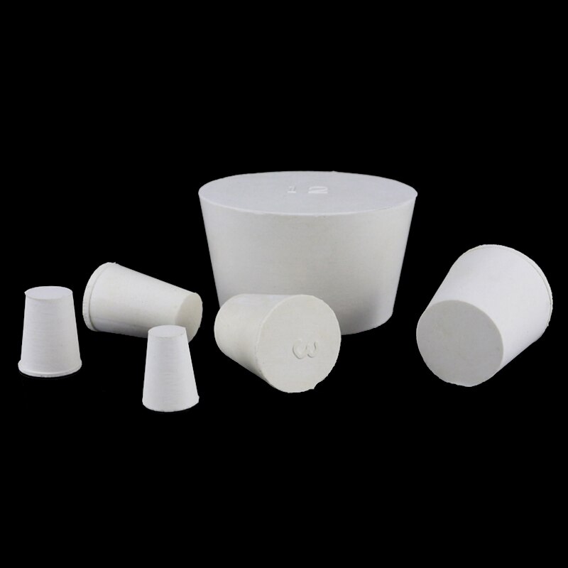 Silicone Rubber Sponge Stopper Hole Plug Lab Flask Test Tube Bottle Glassware Tapered Rubber Plug Bung Stopper