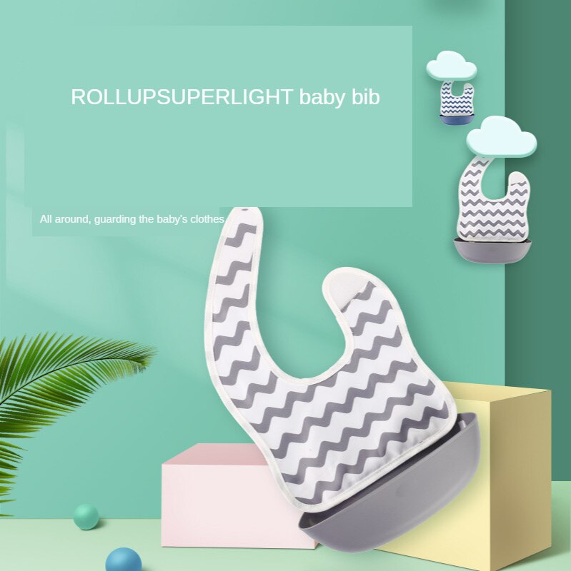 Ergonomie Waterdicht Wasbaar Baby Eten Bib Stereo Ultralichte Maaltijd Pocket Baby Kind Grote Speeksel Pocket