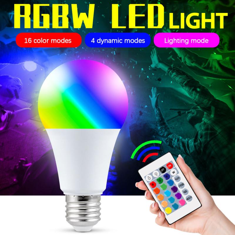 Intelligent remote control bulb light 16 color colorful LED bulb plastic bag aluminum wide pressure RGBW bulb light