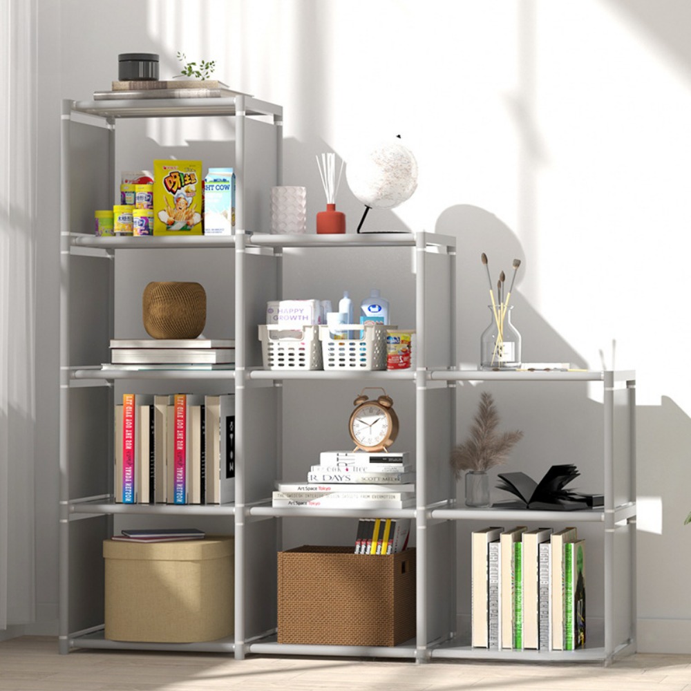 Estantería sencilla, estante multifunción resistente y estable, estante de almacenamiento fácil de mover, estantería de suelo a techo de minimalista