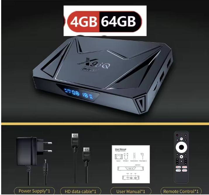 X96Q PRO+ Android 14.0 TV BOX Allwinner H728 Quad Core 2G+16G/4G+32G/64G 1000M LAN Wifi6 X96Q PRO PLUS: Orange / UK Plug