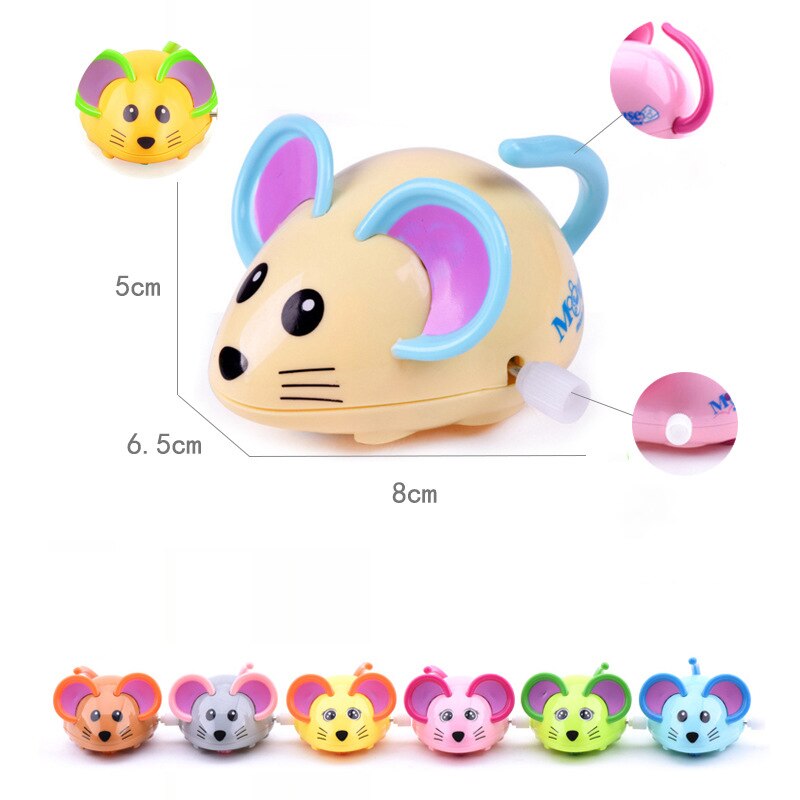 1PC Baby Children&#39;s Funny Wind-up Toys Kids Spring Clockwork Toy Mini Pull Back Cycling Pig/dinosaur/elephant/monkey Wind Up Toy: R-Random Color