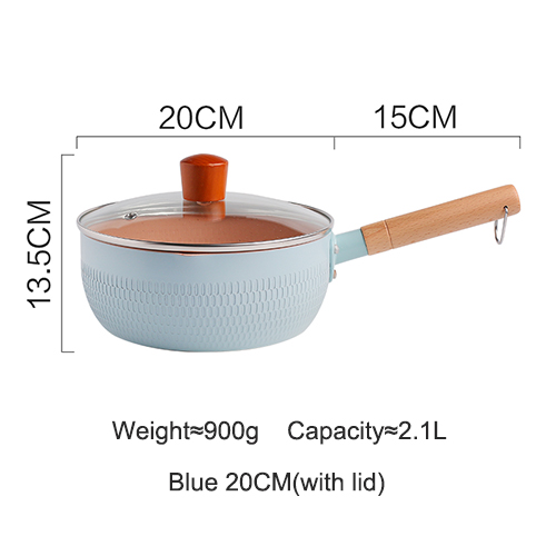 Küche Kochen Topf Maifan Stein Nicht-Stick Kochen Nudeln Heißer Milch Suppe Töpfe Japanischen Stil Schnee Pan Herd universal Kochgeschirr: blue with cover