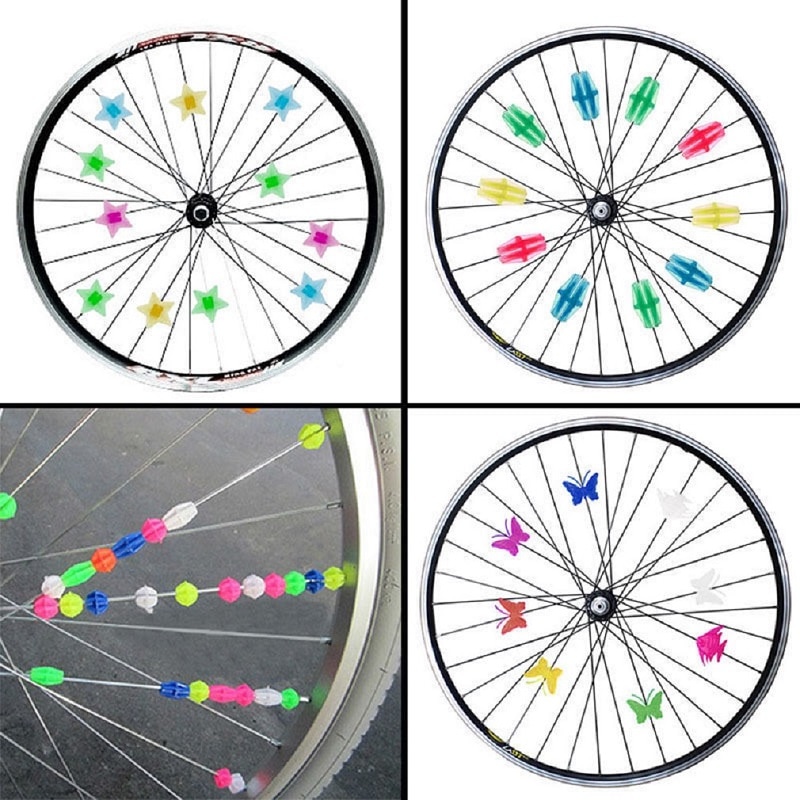 1 pakke lysende cykelhjul eger plast farverige wrap rør dekor cykel eger cykling dele cykeltilbehør
