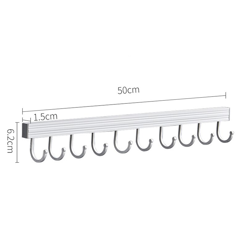Badkamer Kapstok Muur Gemonteerde Ruimte Aluminium Opslag Hanger Home Kitchen Gratis Punch Lepel Vork Organizer Badkamer Accessoires