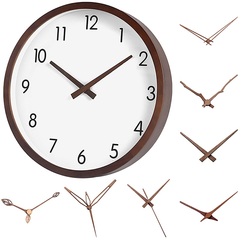 Walnut Wall Clock Pointer DIY Hour Hand Parts 12/14 Inch Without Clock 7 Types