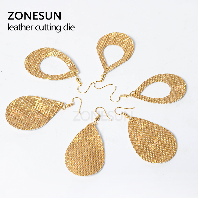 ZONESUN coupe de boucle d'oreille en cuir | Matrice de papier en forme d'art, outil de décoration en cuir pour découpe, Machine à découper, artisanat bricolage