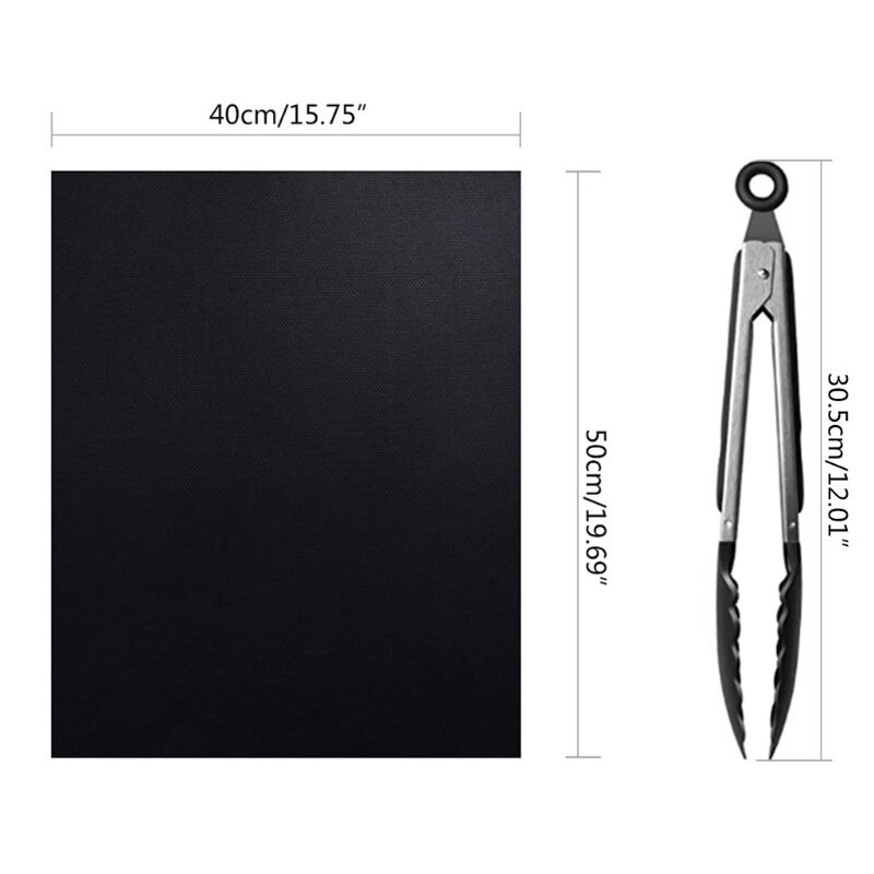 40 x 50cm 5 non-stick återanvändbar bbq grillmatta teflon matlagningsmatta för inomhus utomhus 896a