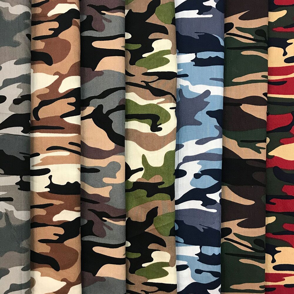 DIY Cotton Fabric 1M*1.5M Camouflage Printed Camo 100% Cotton Fabric Shirt Pants Sewing Quilting Supplies 132*77 Density