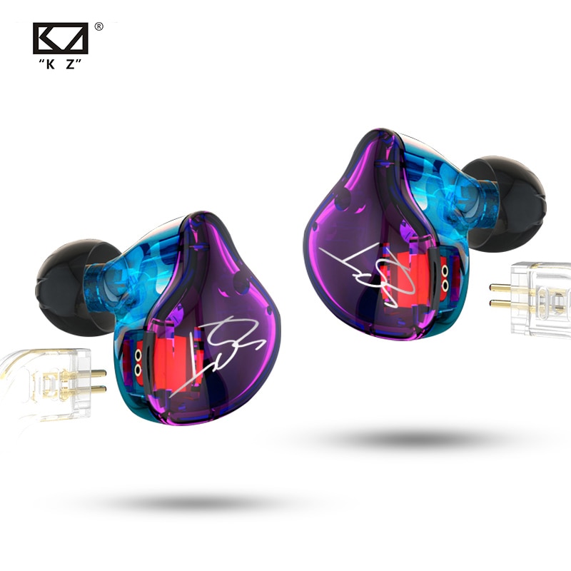 Kz Zst Paars Anker Dual Driver Oortelefoon Afneembare Kabel In Ear Audio Monitoren Geluidsisolerende Hifi Muziek Sport Oordopjes
