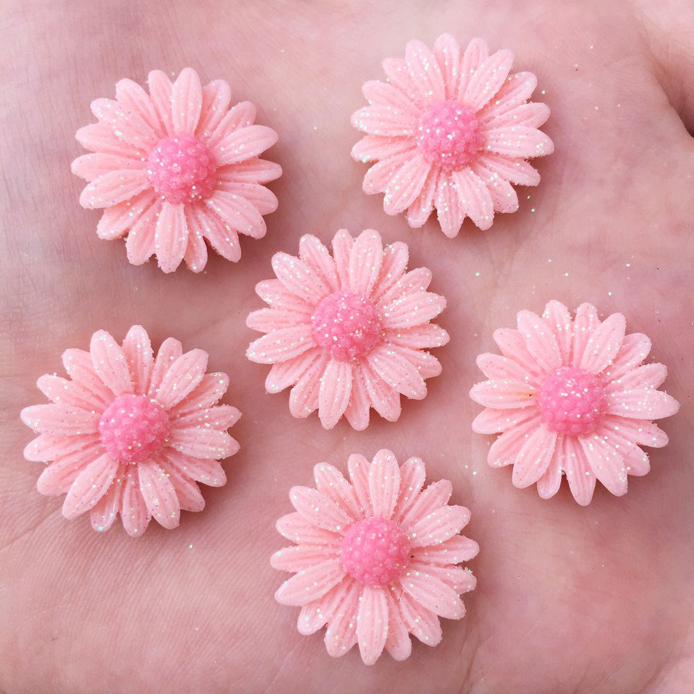 10pz resina 20mm luccichio Bepowder margherita Flatback bottoni in pietra album di ritagli abbellimenti di nozze per la decorazione di abbigliamento fai da te: 2