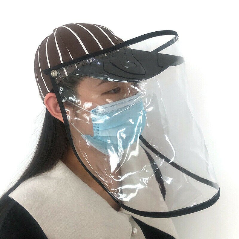 Peaked Hat w/ Protective Clear Shield Outdoor Saliva-proof Dust-proof Sun Visor Cap+Protective Clear Masks Face Shield Outdoor: B4