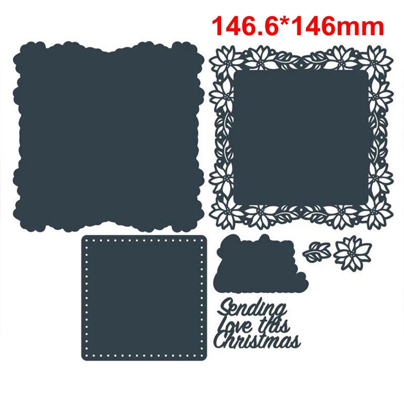 Flourishing Border Frame Metal Cutting Dies Frame&Stars&Phrases Die Cuts For Card Making DIY Embossed Crafts Cards: 3