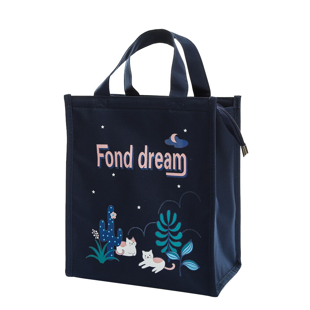 Verdikte Waterdichte Draagbare Thermische Lunch Tas Voedsel Verse Bento Pouch Kantoor Picknick Drinken Koude Isolatie Organizer Tote: Blauw