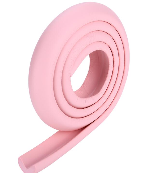 2 m crianças proteção mesa guarda tira protetor de segurança do bebê móveis gaveta borda vidro barra acidente canto borracha pára-choques: Pink