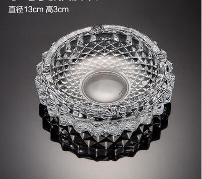 Household crystal glass ashtray personality trend bedroom living room small large ktv bar ashtray WJ605: Prismatic small