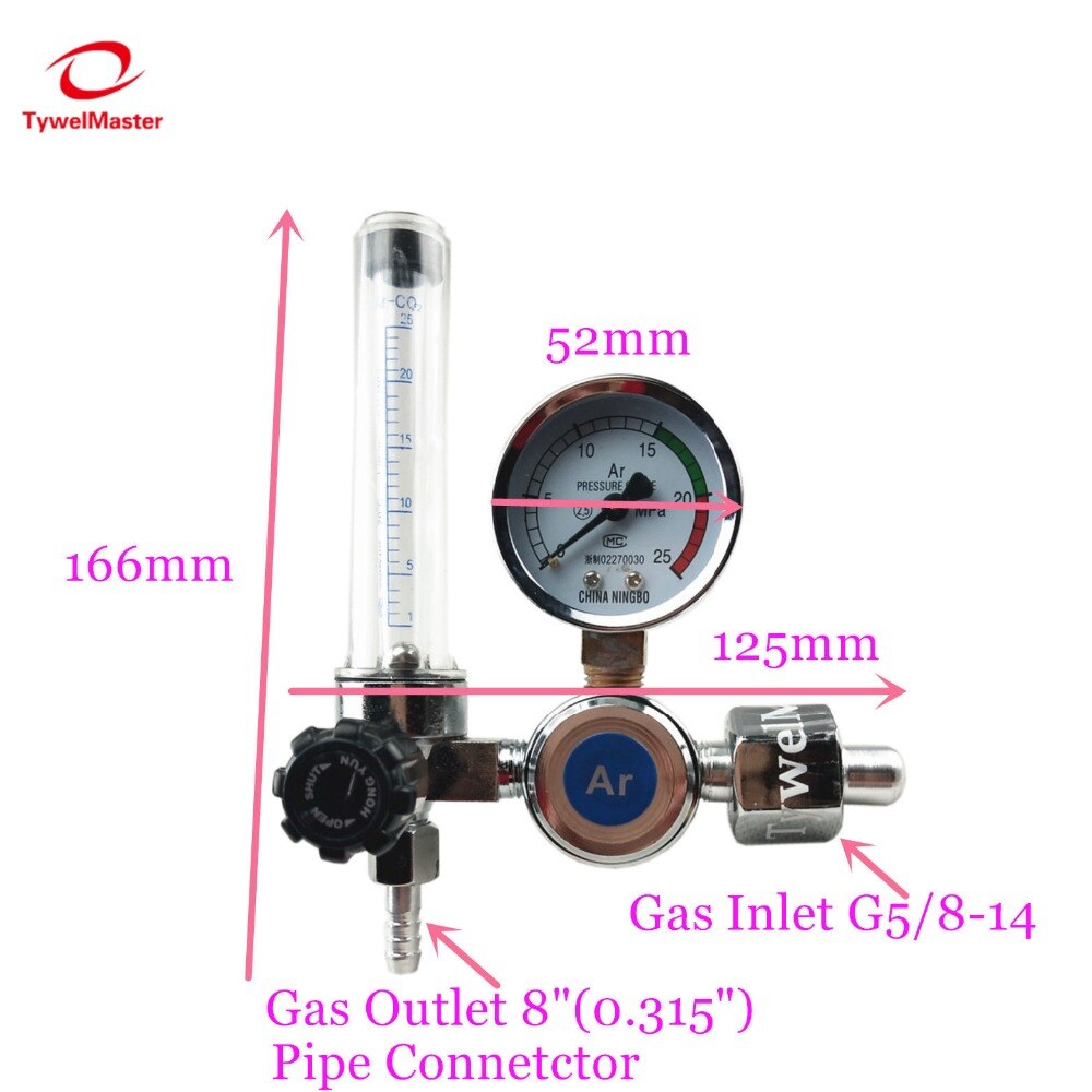 Régulateur de pression 0-25 Mpa, Argon CO2 hélium, débitmètre d&#39;azote, régulateur de soudage TIG MIG, entrée G5/8