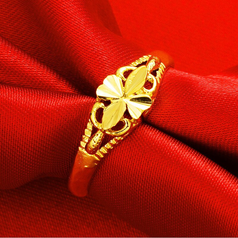 Bagues simples ondulées pour femmes, couleur or 24K, en cuivre pur, bague hypoallergénique, bijoux de mariage, de dames, nouveautés: NT1001Y-14